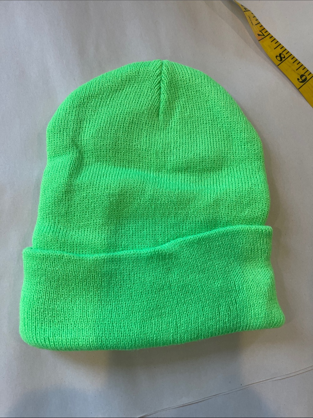 Neon Green Knit Beanie Hat Universal High-Visibility